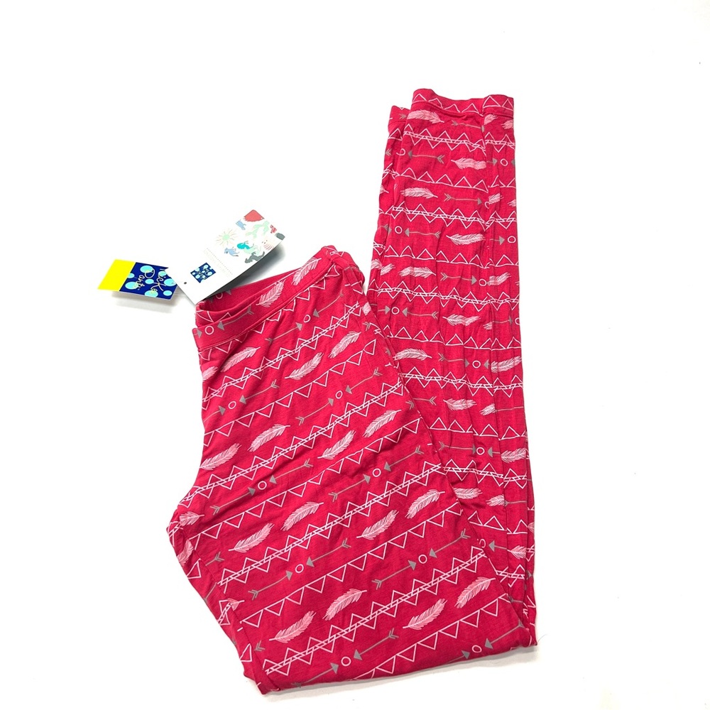NWT Kickee Pants Pink Prickly Pear Southwest Geometric Pattern Leggings Bamboo